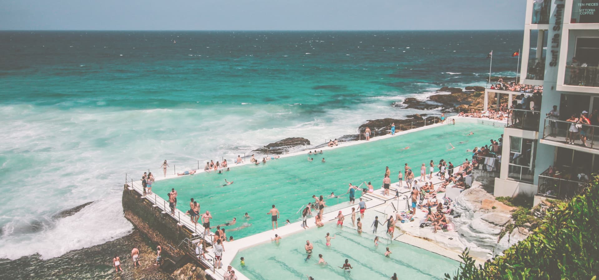 Australian ocean pool beside the coast
